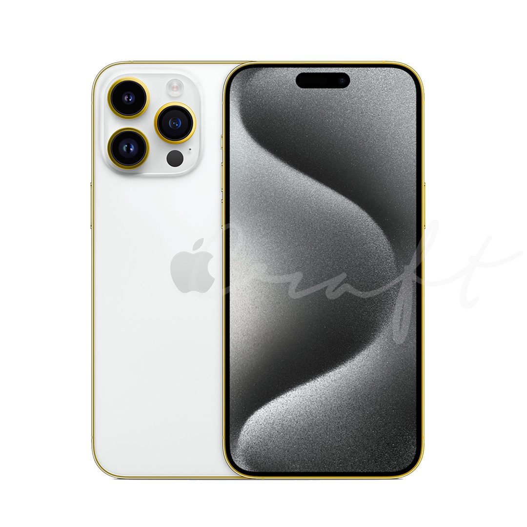 Craft Merliin Customized Iphone 15 Pro Max Edge of Gold White Titanium - Image 1
